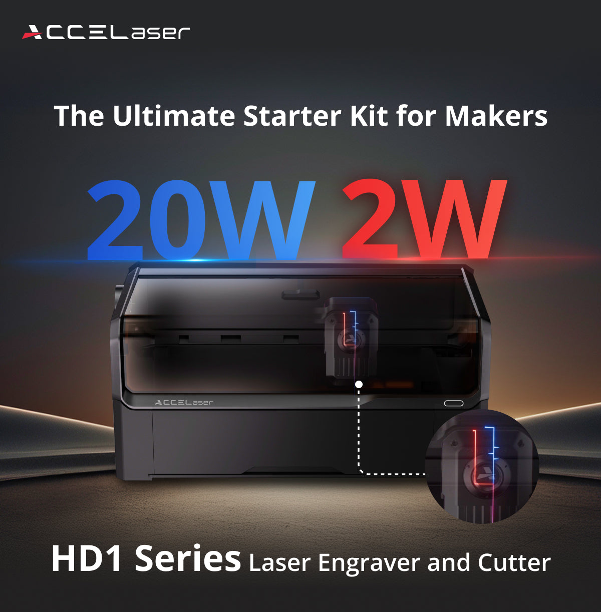 ACCELaser HD1 Dual Laser 60W+20W | Flying 3D Galvo: Deposit Privilege.
